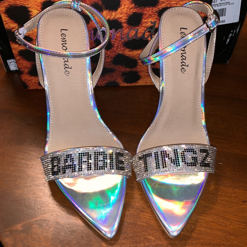 NIB 💕Barbie ✨ Tingz 💕 Rhinestone Stiletto Heels - Picture 1 of 8